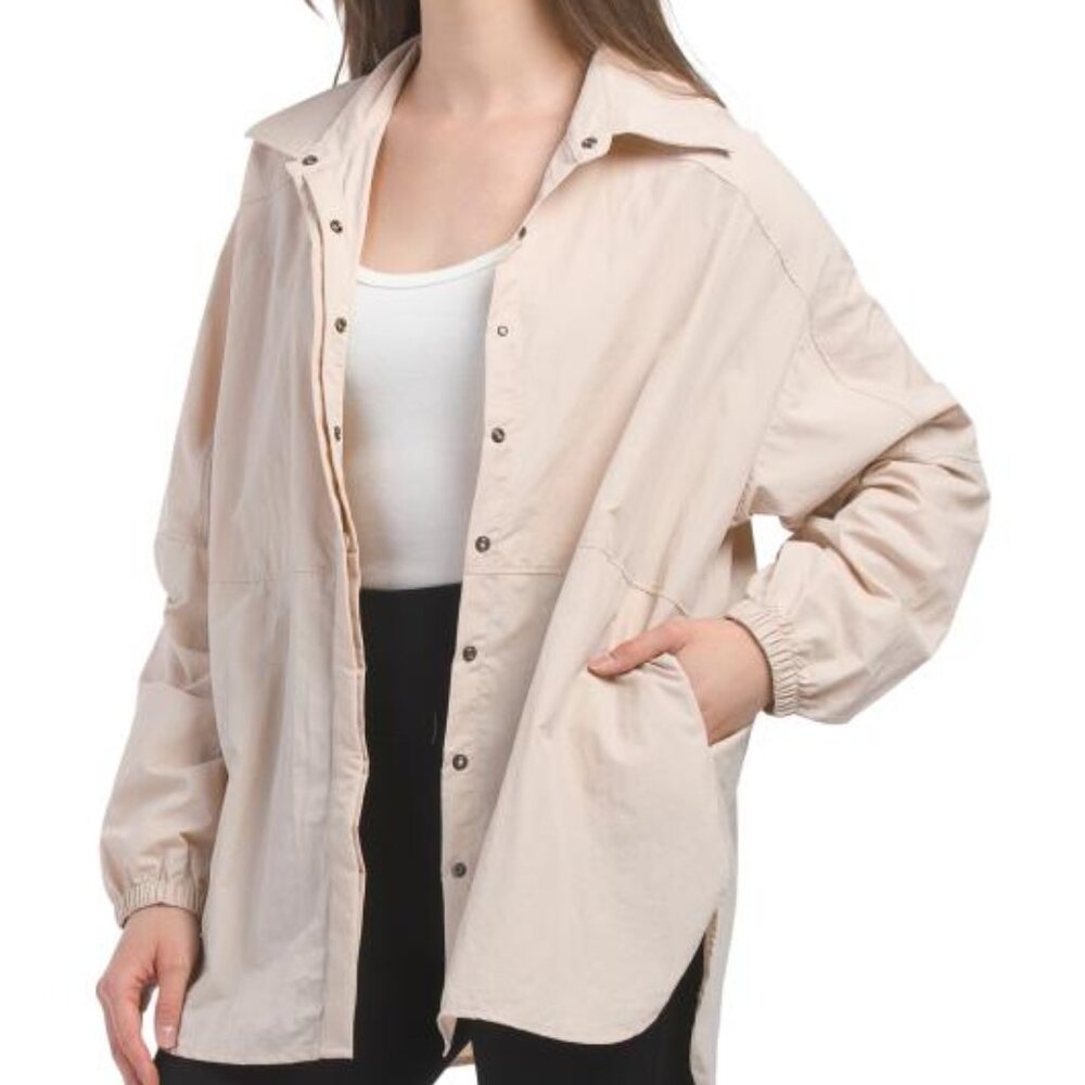 WILO‎ The Label SIze XS Cream Lightweight Parachute Shirt Windbreaker Jacket